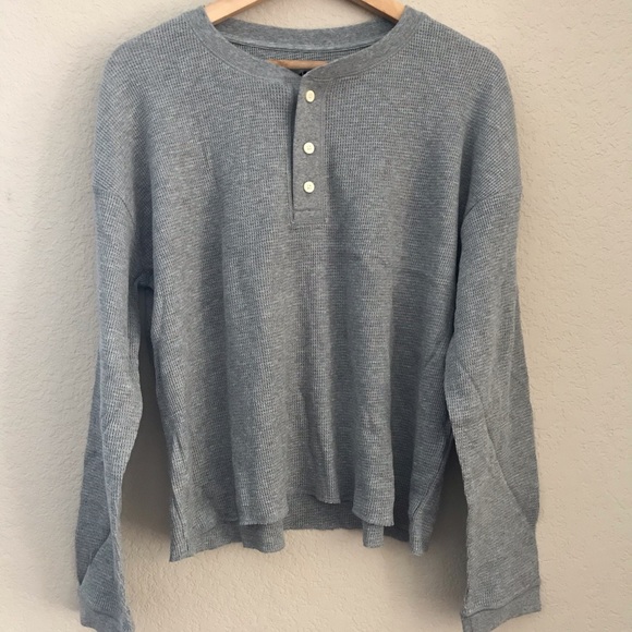 Everlane XXS Black Grey Canvas Waffle Henley Trio - Picture 5 of 10